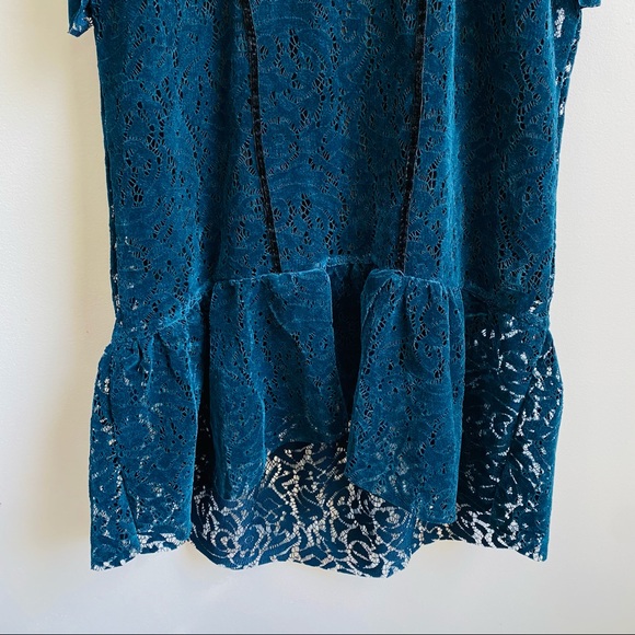 Hope & Ivy velvet lace ruffles midi dress - Picture 6 of 10